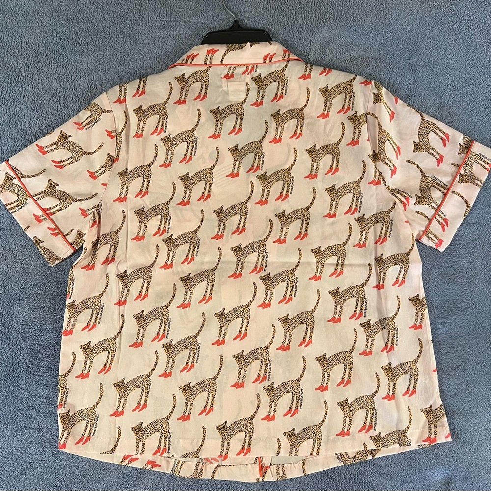 Bouffants & Broken Hearts Cheetah Shorty Pajama Set Medium Pink - Picture 5 of 17